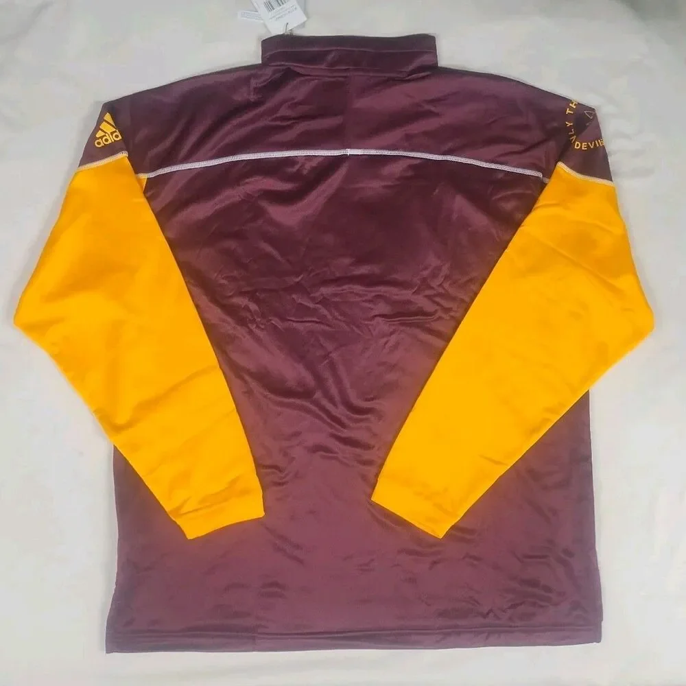NEW Adidas Men's Arizona State Sun Devils Knit Quarter Snap Jacket Size Large